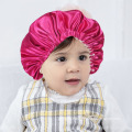 Custom Baby Silk Satin Bonnet safe Sleep Cap Double Layer Reversible Adjustable safe Silky Satin Cap for Teens Toddler Child